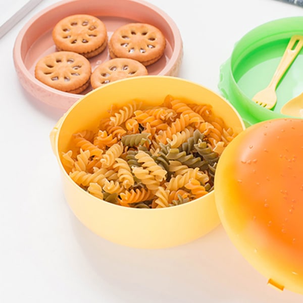 Hamburger Lunch Box Double Tier Burger Bento Box Kan användas i mikrovågsugn B
