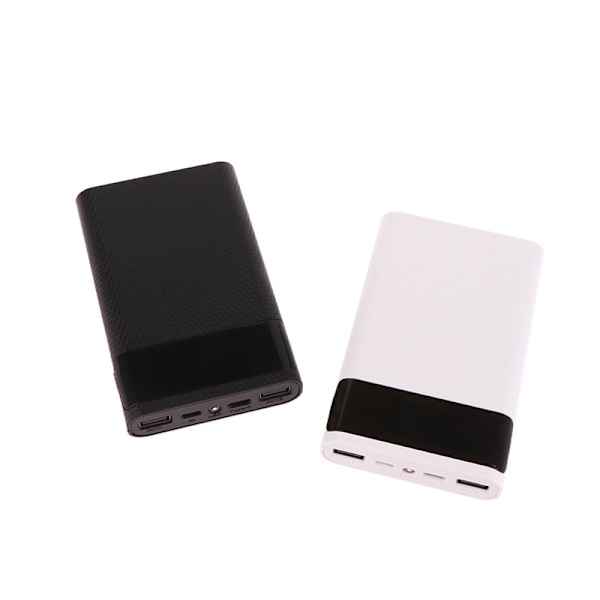4*18650 Power Bank Case 15000mAh Batterilading Oppbevaringsboks DIY Black 10W