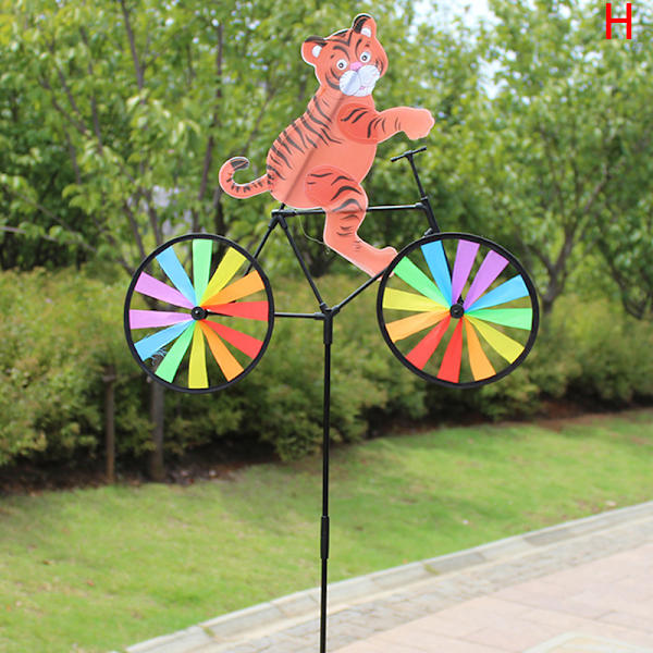 Pig Bee Tiger on Bike DIY Windmill Animal Cykel Wind Spinner F