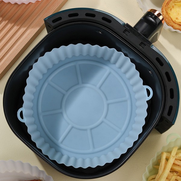 Air Fryer Silikon Pot Liner Återanvändbar non-stick korgbakning T Light blue