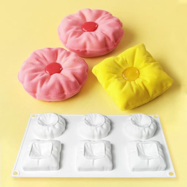 Kudddesign Mousse Tårtform Stickad Ullboll Form Silikon