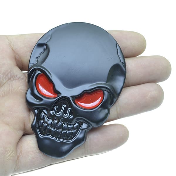 Skull Skeleton Head Skull 3D Metal Car Body Tarra Auto Rear E
