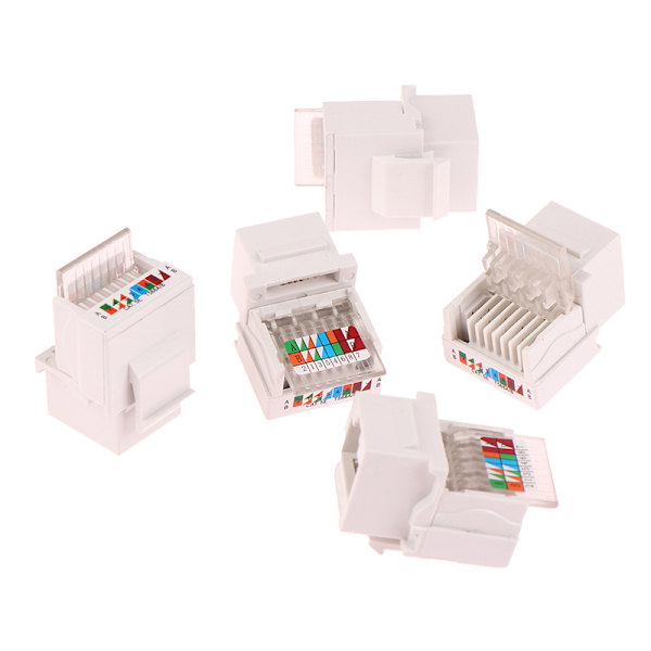 5 STK RJ45-kontaktinformasjon Stikkontakt Datamaskinuttak Kabel Ad White
