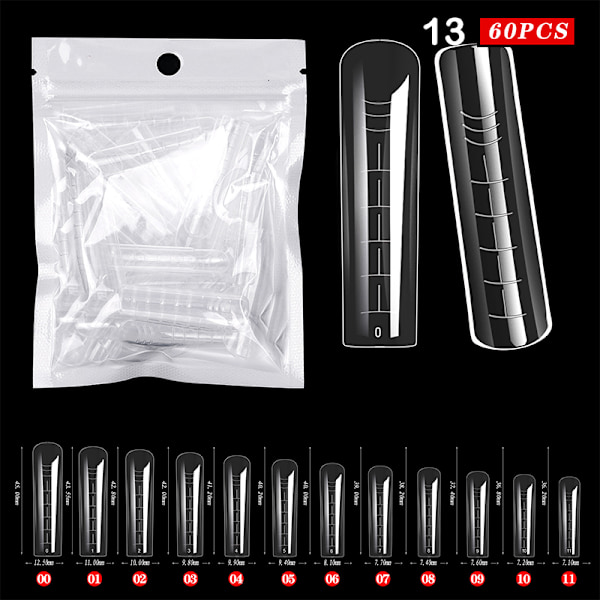 60st ABS-förlängningsnagelformer för UV-gellack False Nail Art 13