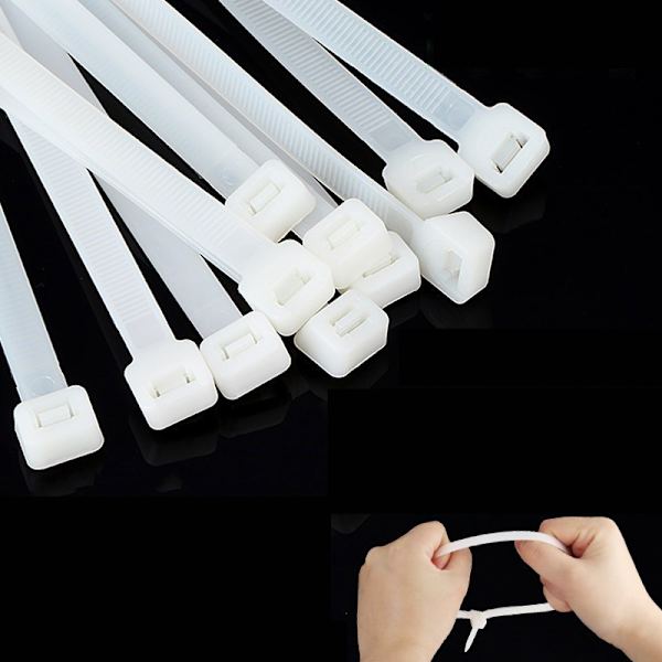 Itselukittuva muovinen nylon 100kpl nylon set 3X200 Black