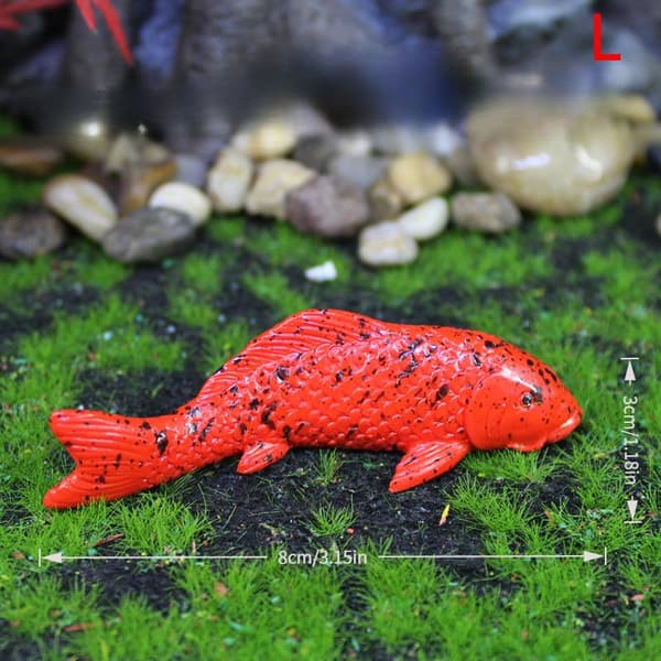 Present Tecknad Mini Koi Fisk Prydnad Harts Hantverk e Karp Figur L A4