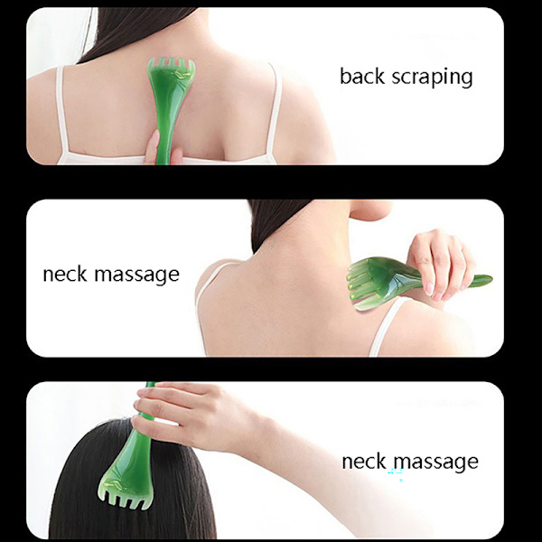 1PC Scalp Gua Sha For Body Nakke Leg Massasje Hode Massasjer Massa Green