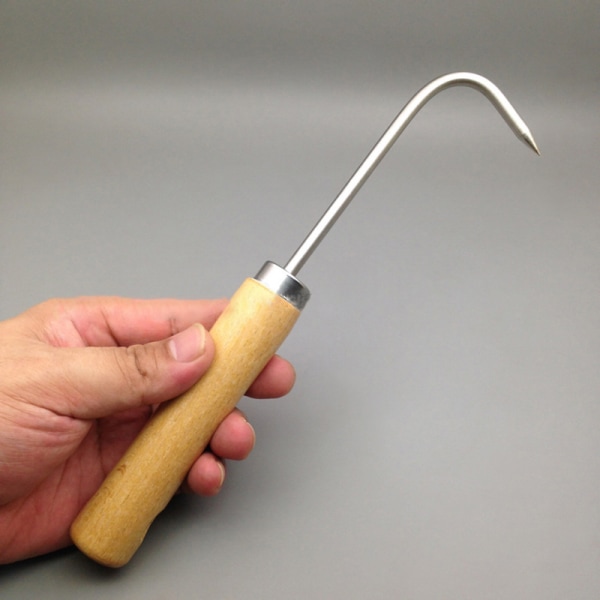 Fast kolstål Bonsai Tools Krok Trähandtag Slitstarkt gräs White