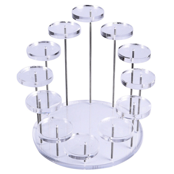 Cupcake Stand Akryl Display Stand Til smykker Kage Dessert Ra Transparent 12