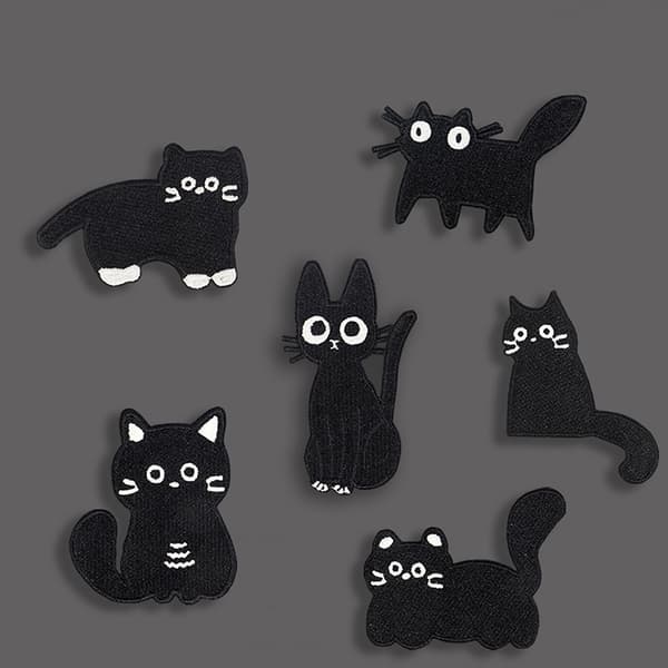 Sort killing broderi patch tegneserie e patches DIY tøj Sh 4