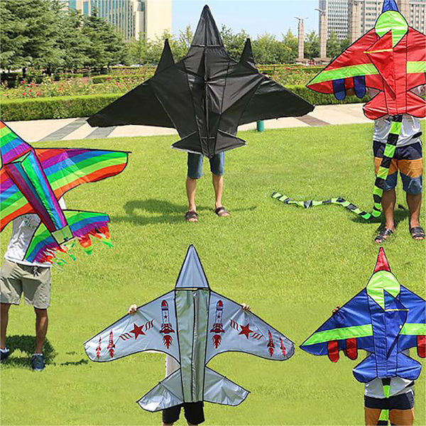 Sarjakuva Lasten leija Sininen Punainen Fighter Rainbow Plane Suuri leija A19