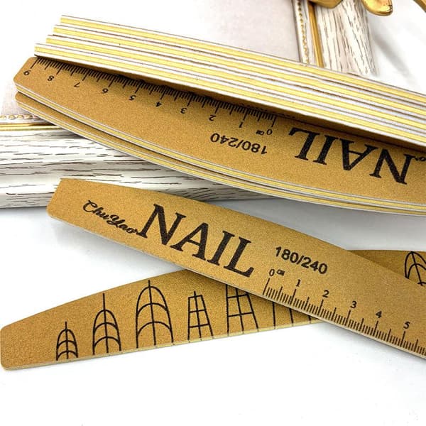 Buede neglefile med skala Emery Boards Buffer Fin Grit Rejse E