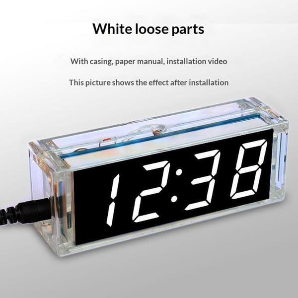 DIY Elektronisk Klocka LED MCU Kit Med Tidsljuskontroll Temperatur A4