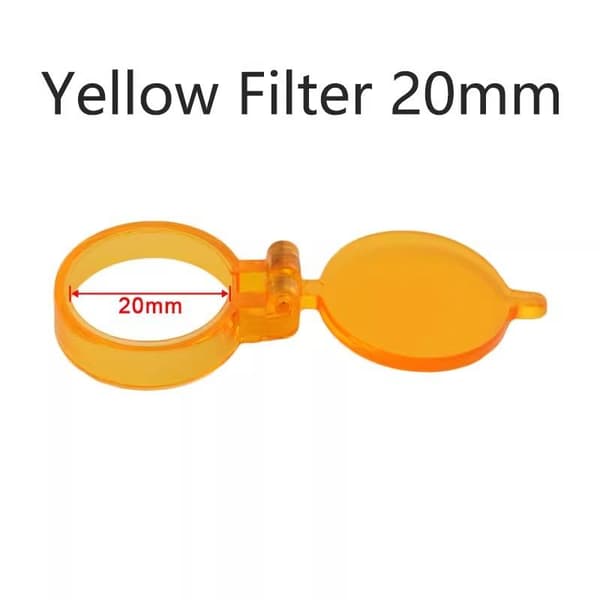 1 stk 12/16/18/20 mm indvendig diameter gult filter til LED dental A3