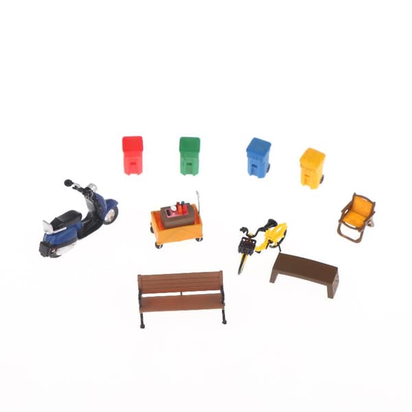 Sandbordsdekor Miniatyr 1:64 Förhållande Mini Papperskorg Campingutrustning 03