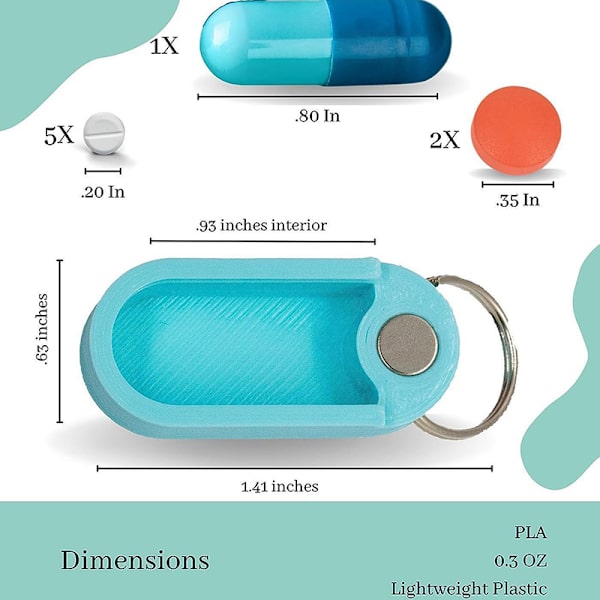 Pillerirasia Avaimenperä Vedenpitävä Avaimenperä Pilleripidike Mini Pill Orga White