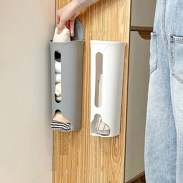 Væghængende affaldspose Opbevaringsboks Køkken Plastposeholder Gray