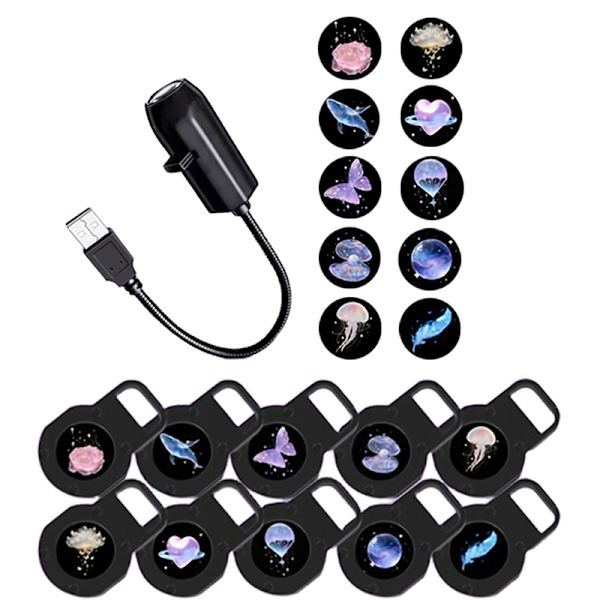 LED Projektionslys USB LED Projektor LED Drømmeprojektion Natlys