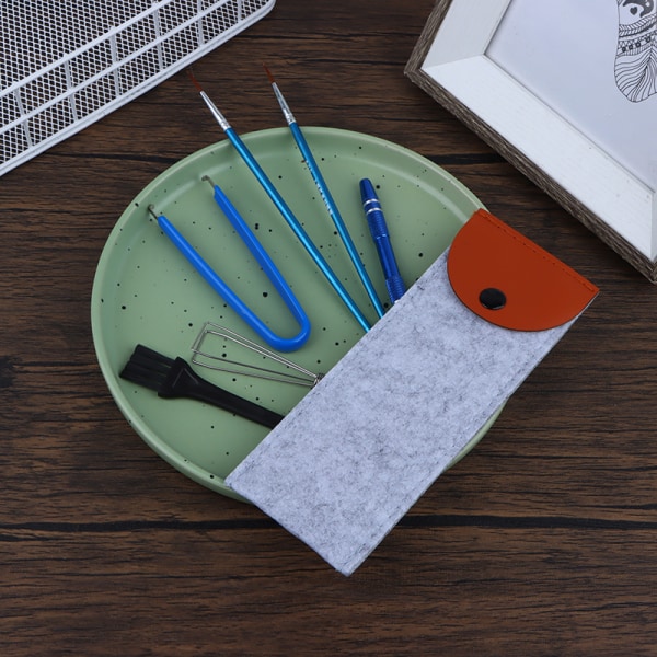 Keyboard Cleaning Tool Kit Metall Keycap Puller Stamhållare Swit B