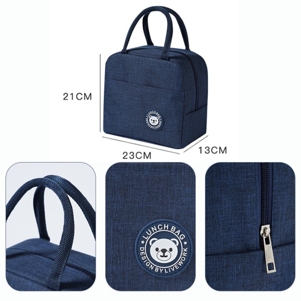 Lounaslaatikon laukku Bento Box Insulation Package Thermal Picnic Bags Gray