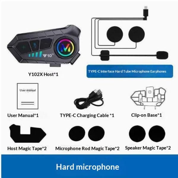 MOFOX Y12 Pro Motorcykelhjelm Intercom Headset Med Musikdeling 3