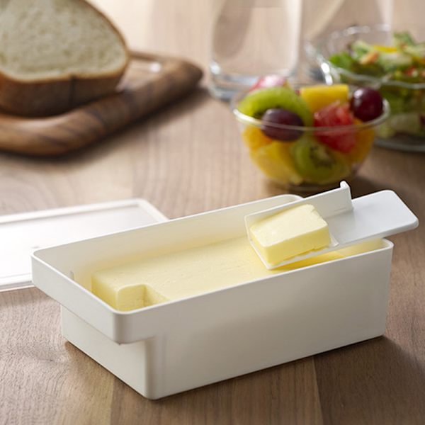 Smörrätt Smör Färskhållningslåda Med ter Slicer Bänkskiva