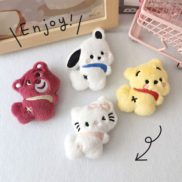 Sarjakuva Pehmo Doll Rintaneula Melody Kuromi Koristeellinen ja Pins Bag A White