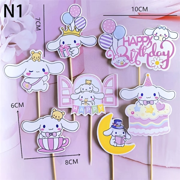 Sanrio Kuromi Cake Topper Dekorationsdocka Anime Kawaii Dessert 1