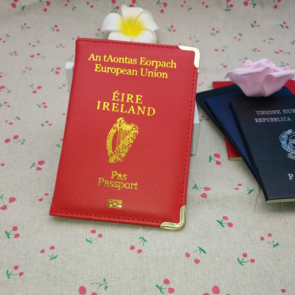 Irland Passport Cover Reisekort Beskyttelsesveske ID-kort Hold Red