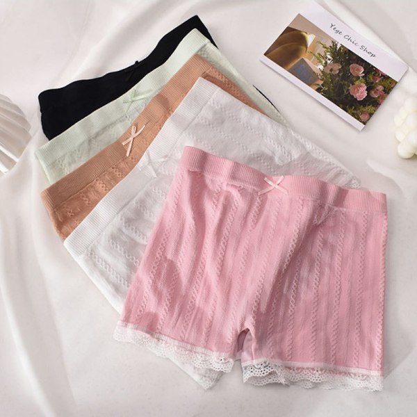Korte bukser Kvinder Sexede Seamless Shorts med blonder Sikkerhedsbukser til Dr Pink