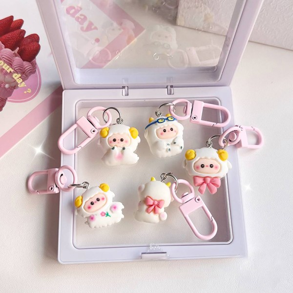 Kawaii Cartoon Little Sheep Keychain e Bag Pendant Keyring Coup A5
