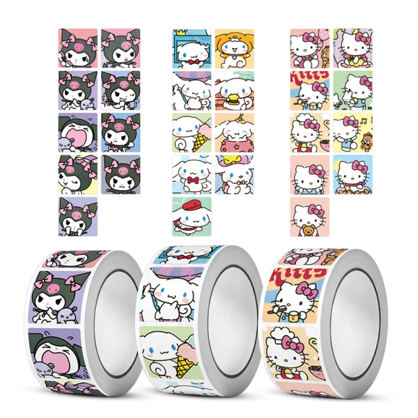500 stk/rulle Sanrio-klistermærke Kawaii Kuromi Cinnamoroll Cartoon Ki 1