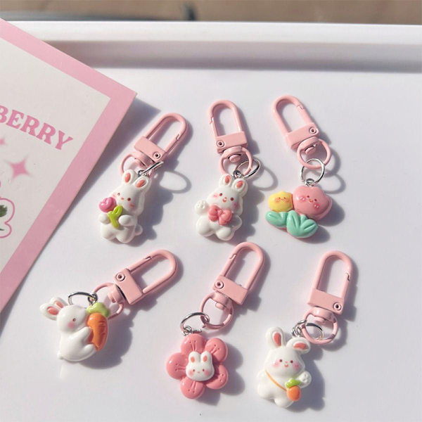 e Nøglering Bunny Gulerødder Car Bag Pendant Kvinder Piger Tulip Key 04