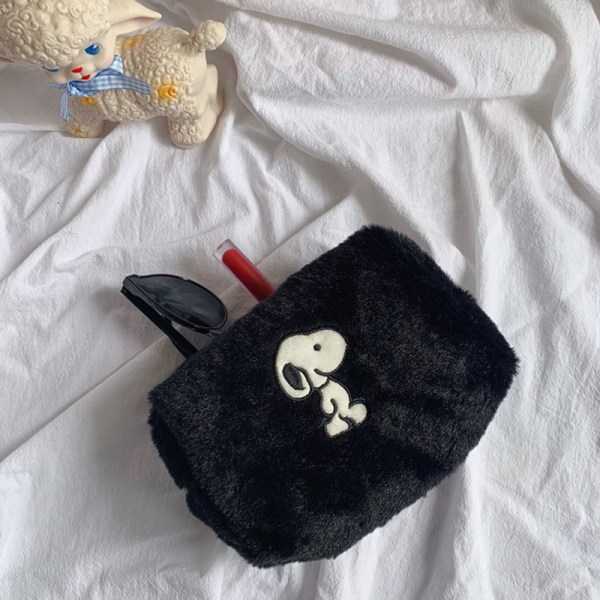 Snoopy stor kapasitet plysj kosmetisk oppbevaringsveske Damesminke O