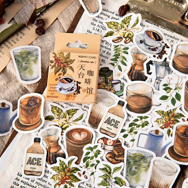 46 kpl Koristetarroja Scrapbooking Label Diary Paperi A
