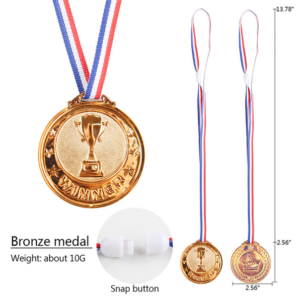 Gull Sølv Bronse Award Medal Winner Belønning Football Competiti Rose Gold