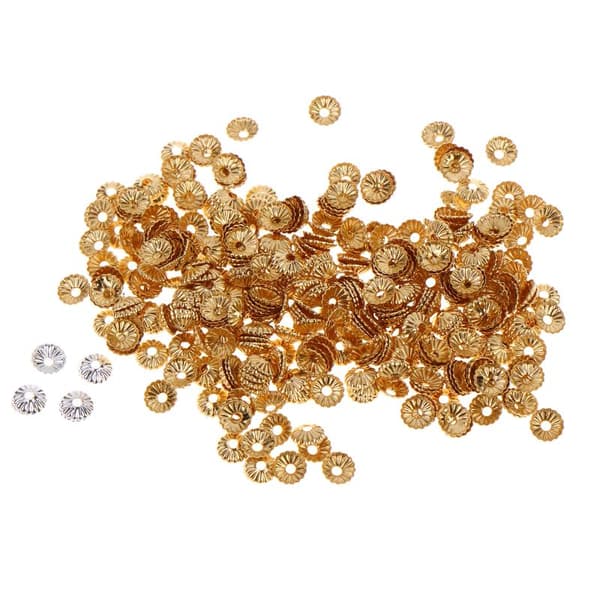 400 stk. 4MM Blomsterfatning Perlehætte Tilbehør til DIY Armbånd S.Plated 4pcs
