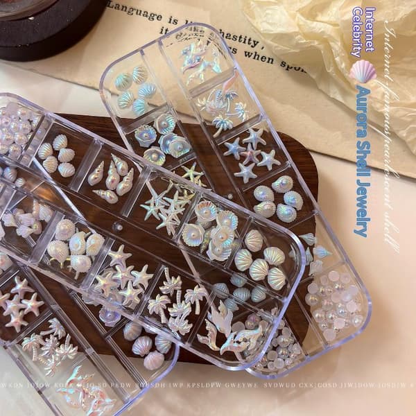 12 Gitre Mix Aurora Ocean Series Perle Fishtail Rhinestones Sta A5