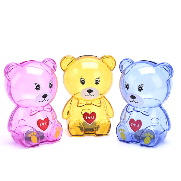 Sarjakuva Bear Money Boxes Kid Student Säästöpossu Läpinäkyvä sty