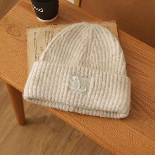 Kvinnor Män Höst Vinter Varm Beanie Hat Stretch Stickad Virkad Khaki