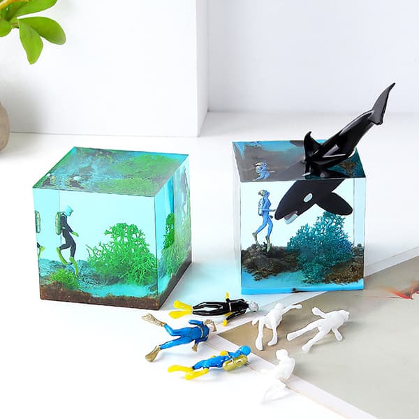 Diver 3D Micro Landscape Mini Resin Fylling Charm Resin smykker A4