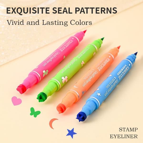 1/4 stk. Dobbelt-endet farve eyeliner mønsterstempel vandfast makeup A1