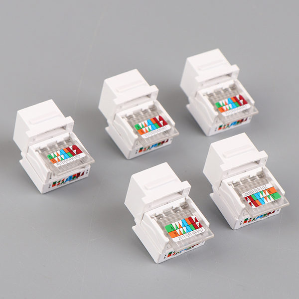 5 STK RJ45-kontaktinformasjon Stikkontakt Datamaskinuttak Kabel Ad White