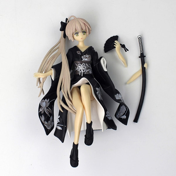 Anime Doll Model Leker Kimono Sora Figur Car Collection Model T Black