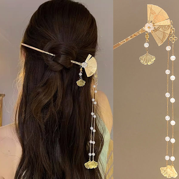 Vintage Flower Fringe Hair Sticks Fashionabla kvinnliga metallhår A3