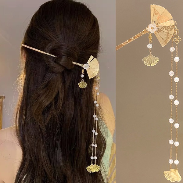 Vintage Flower Fringe Hair Sticks Moderigtigt kvindeligt metalhår A3