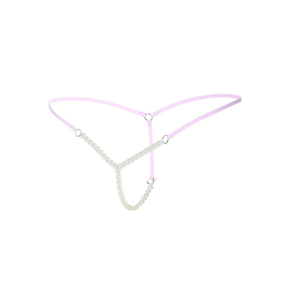 pearls massasje dame truser beading g-string bikini micro Purple