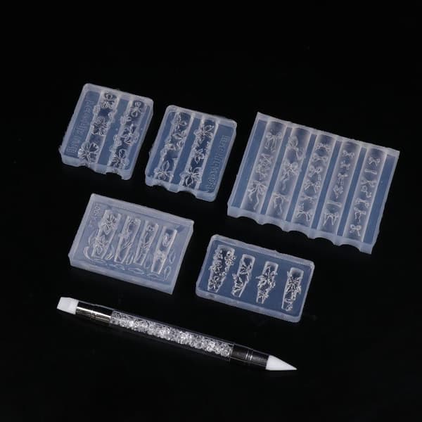 Silikone neglekunstforme 3D blomster neglecharmeforme med udskæring B