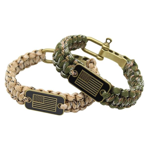 Camo Paracord Armbånd Justerbart Spænde i Legering Taktisk Overlevelse A5