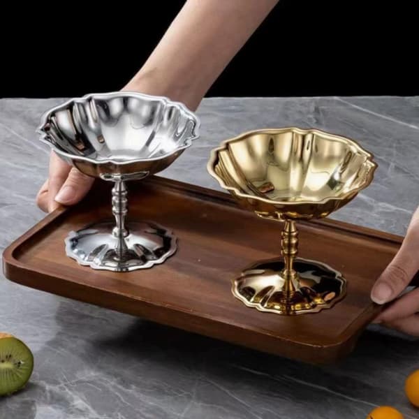 Rustfrit Stål Salatkop Grade Iskop Pokal Retro De Silver 1